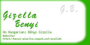gizella benyi business card